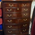F24. Drexel Heritage Heirloom Collection mahogany six-drawer tall dresser. 53.5"h x 27.5"w x 20.5'd 